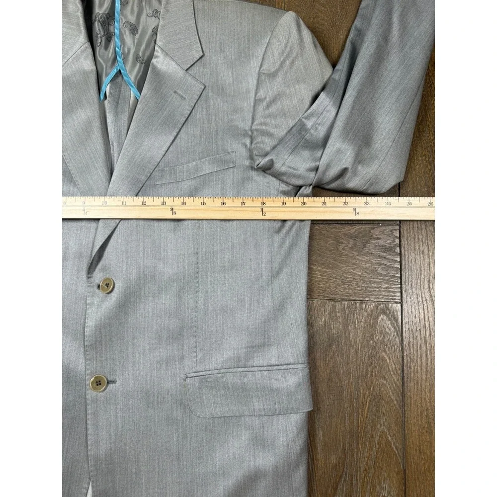 Carven Paris Men's Suit 100-88-170 Silver Gray Wool Silk 2 Piece